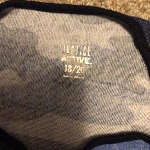 Long sleeve justice active wear size 18/20